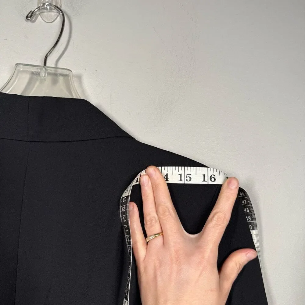 Halogen open front relaxed longline blazer black